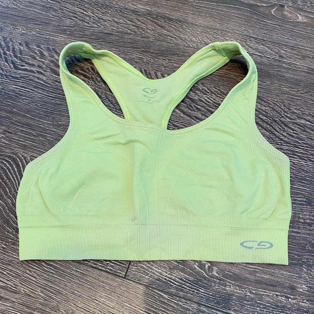 Neon green sports bra